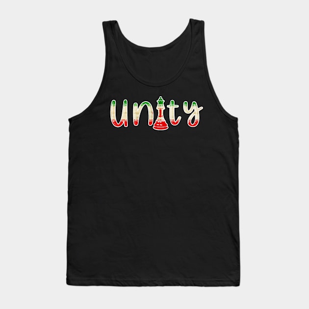 Iran Queen Unity Iranian Flag Chess Piece Tank Top by ReddBLVD